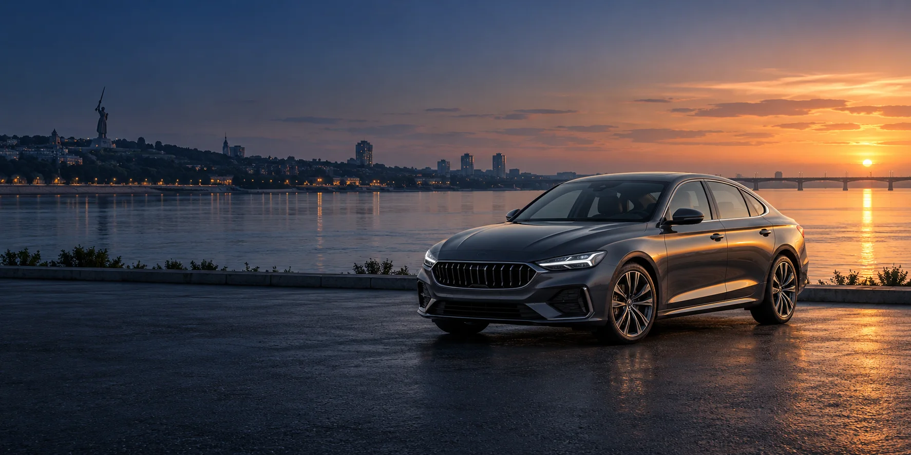 Автомобиль на набережной — иллюстрация выкупа авто в Волгограде